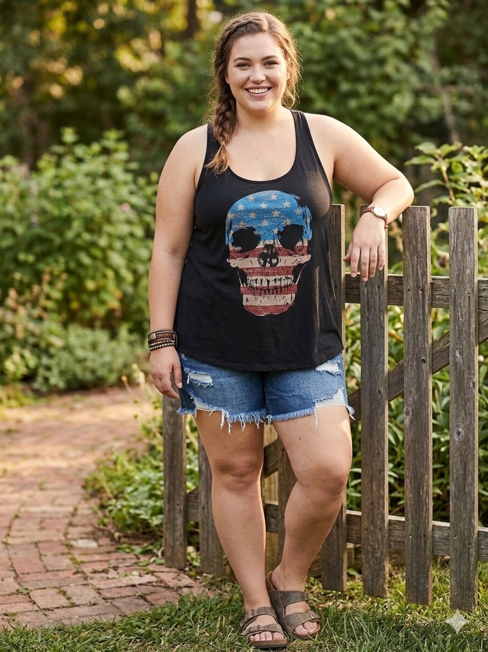 Torrid American Dream Skull Tank Top
